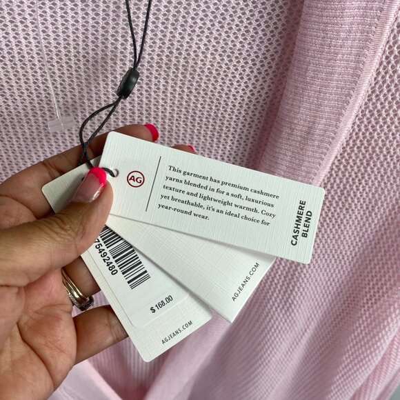 AG Adriano Goldschmied Pink Cashmere Light Knitted Cardigan Size S - Picture 3 of 5